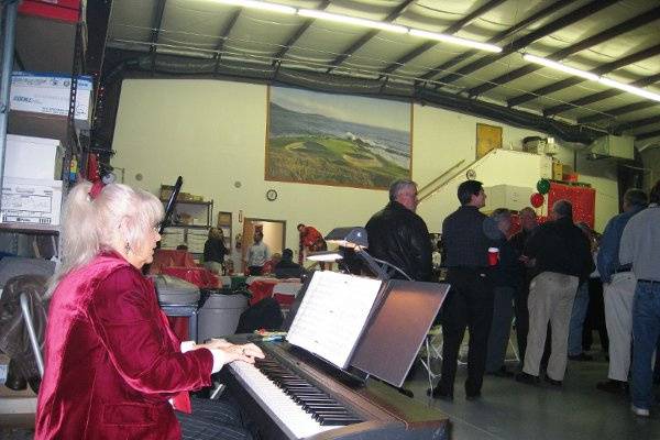 Phyllis Lynch playing Piano at a private New Years' Eve party, Fishers, IN