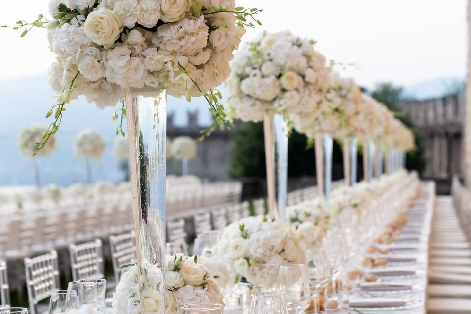 Table setting in a castle