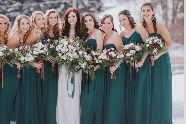 Bride and bridesmaids' bouquets