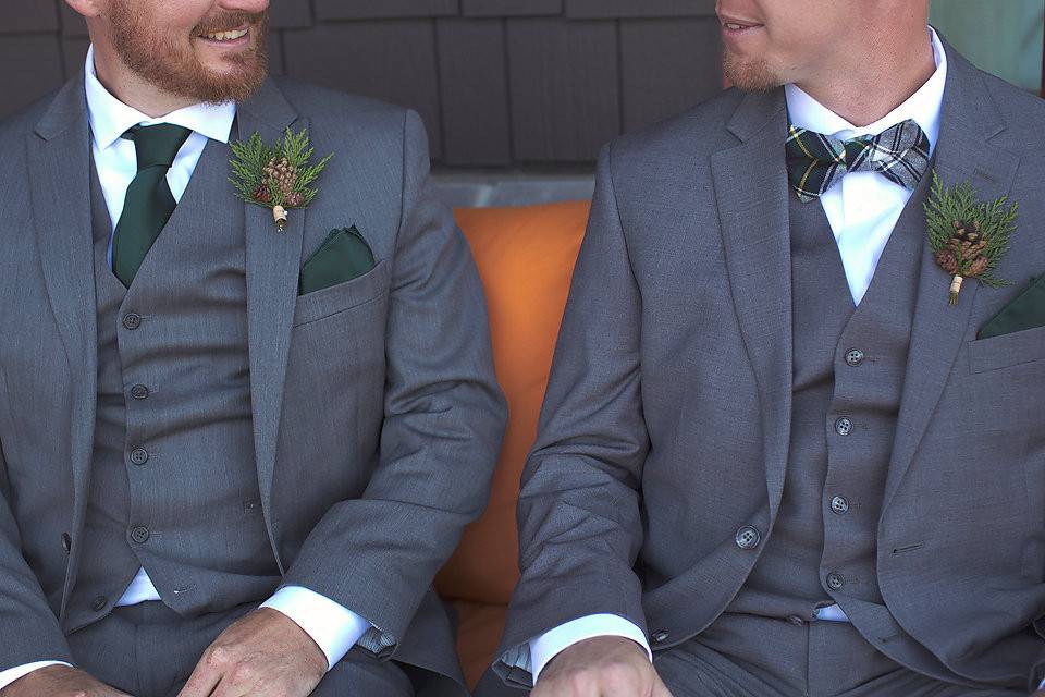 Matching grey suits