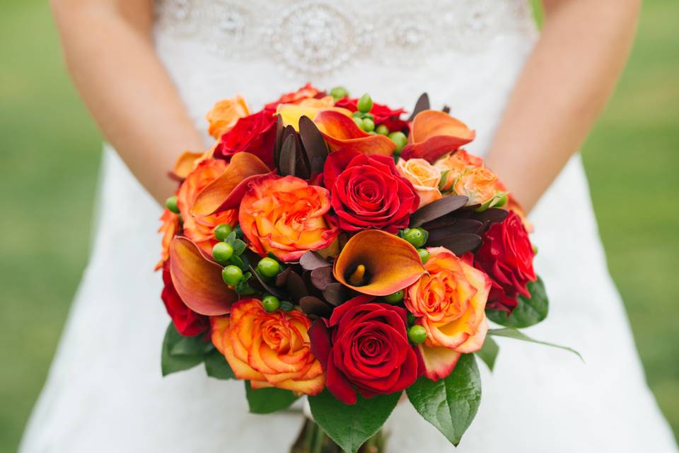 Red and orange arrangement