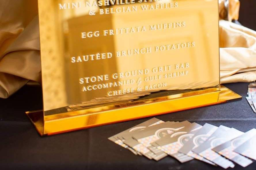 Custom Acrylic Brunch Menu