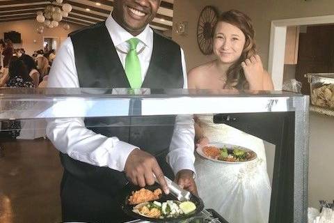 Bride and Groom enjoying award winning tacos