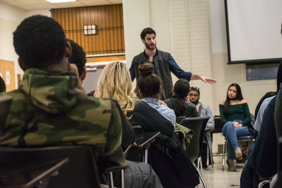 Speaking to a gathering