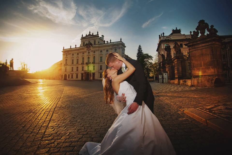 the best in magazine styled portraiture - captured at the Prague Castle at sunset