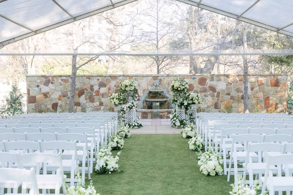 Formal Garden Ceremony w Tent