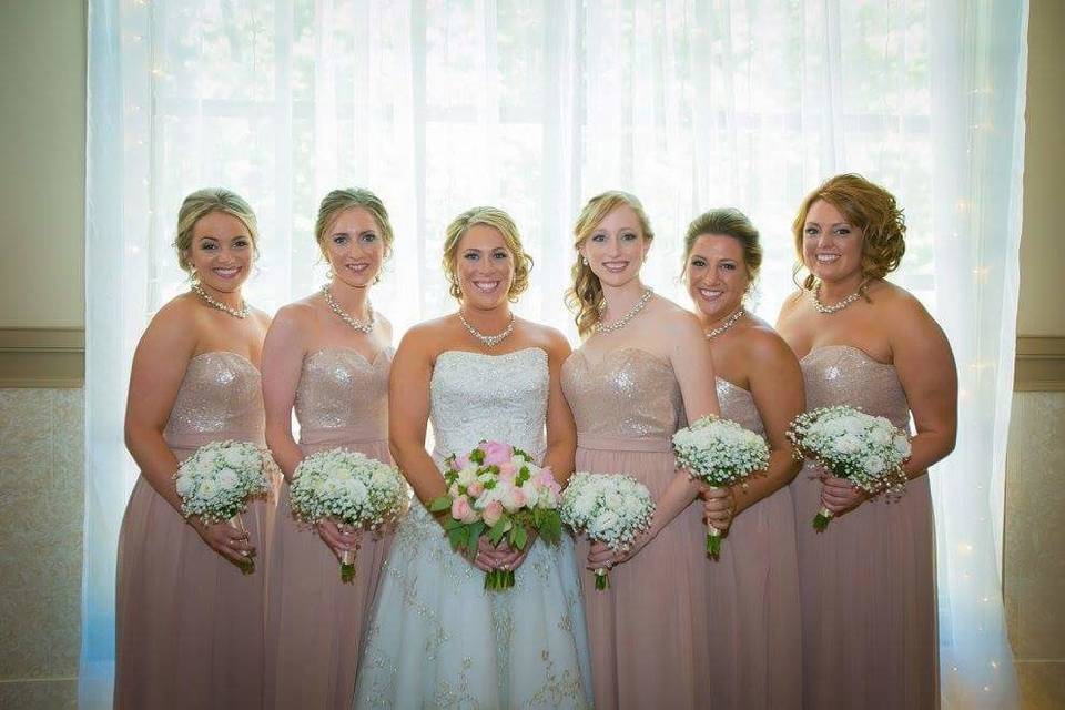 Formal photo of bride and bridesmaids