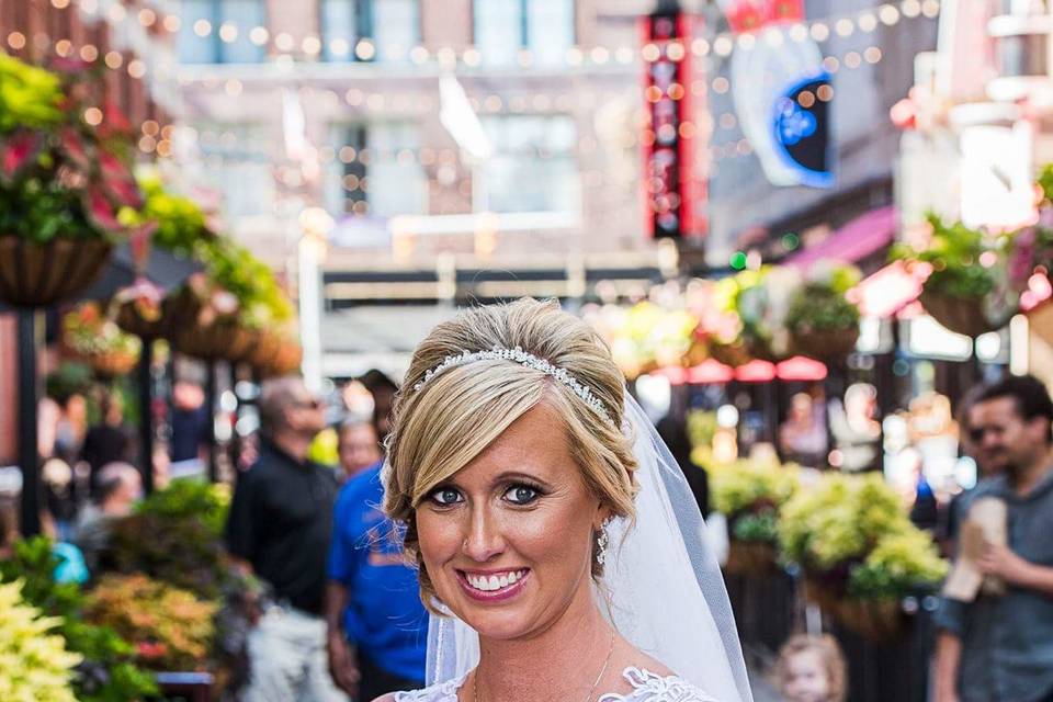 Bride in the street