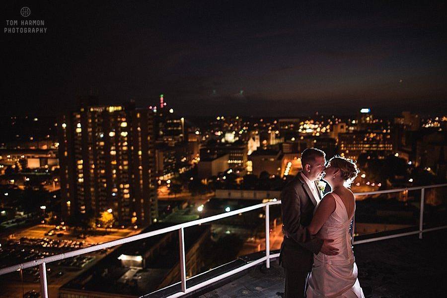 Real wedding rooftop view