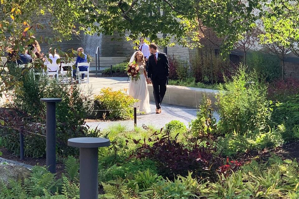 Newly -wed in Courtyard