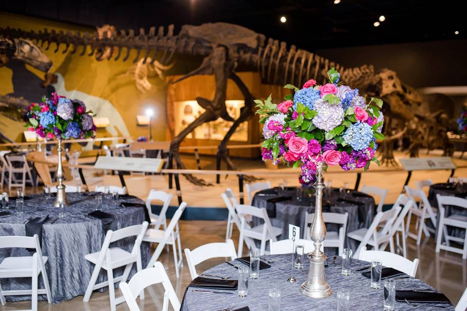 Raised floral centerpieces