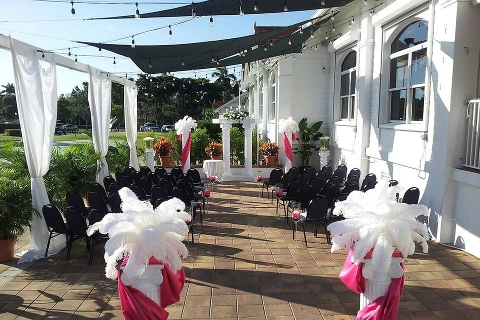 Outdoor reception and ceremony
