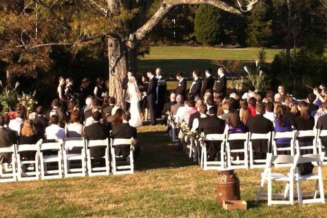 Outdoor wedding ceremony