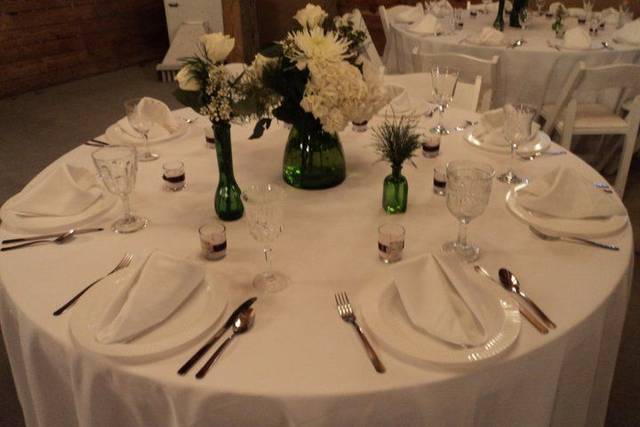 Table setup with centerpiece