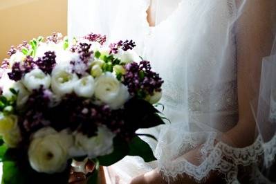 Bride with her bouquet