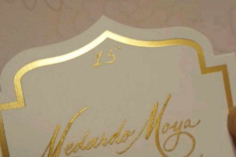 Gold ink on gold foil cards