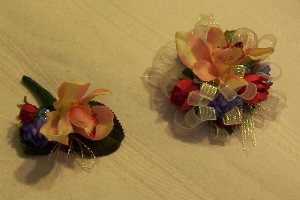 Corsage and boutonnier