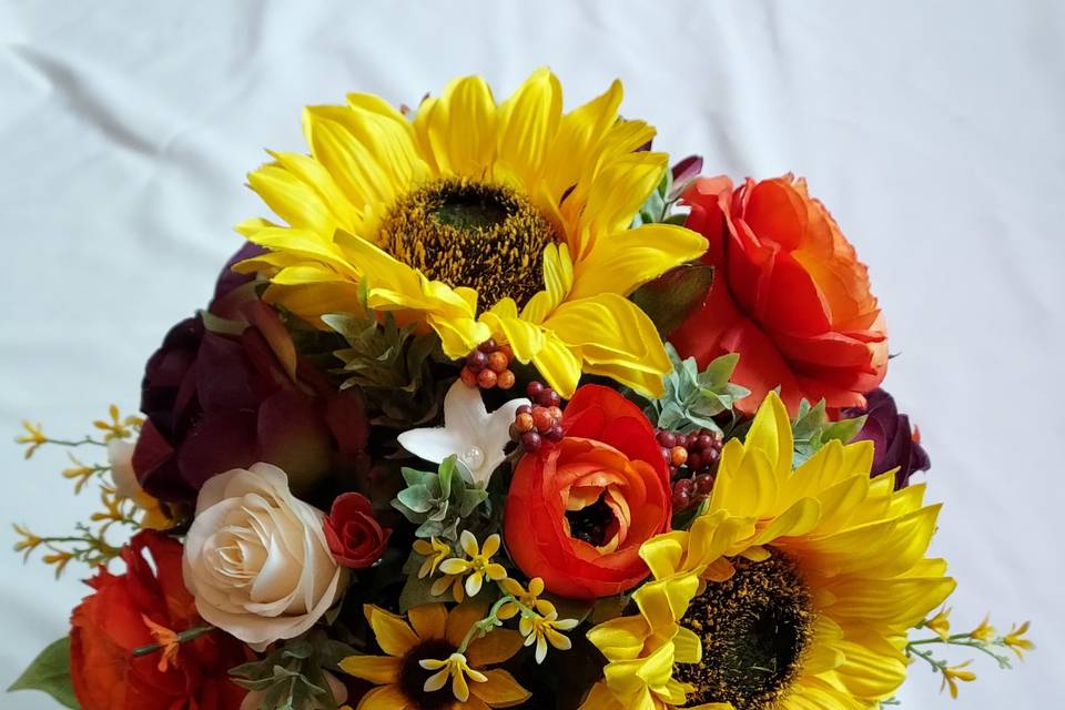 Fall sunflower Brides Bouquet