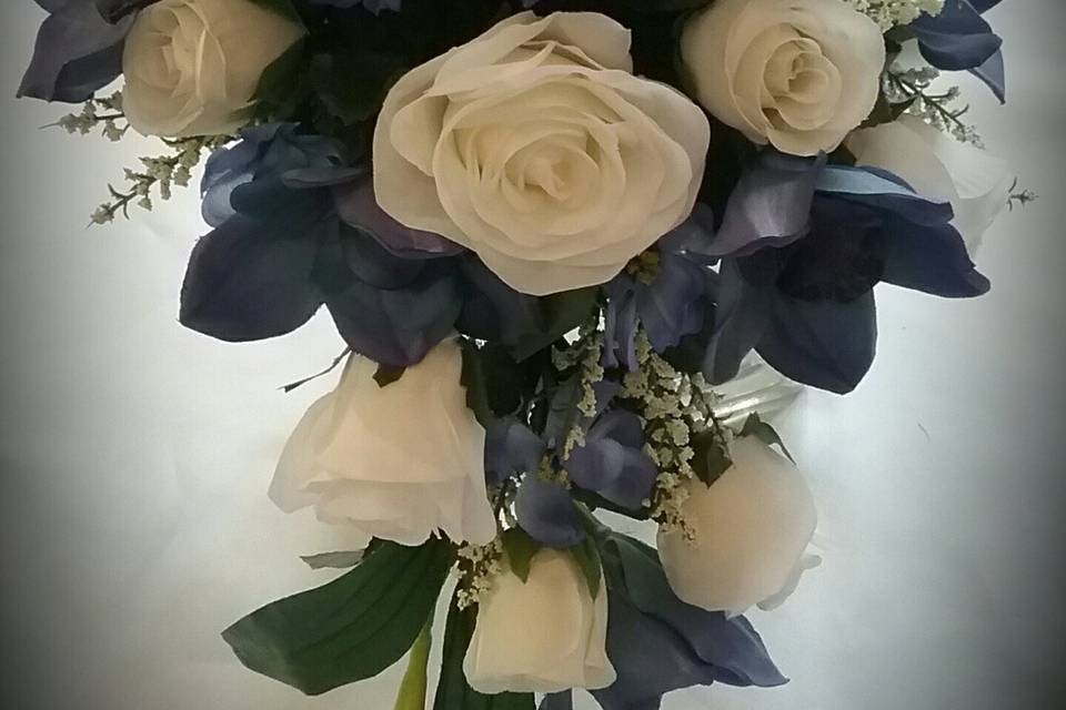 Blue Orchid and Rose Cascade