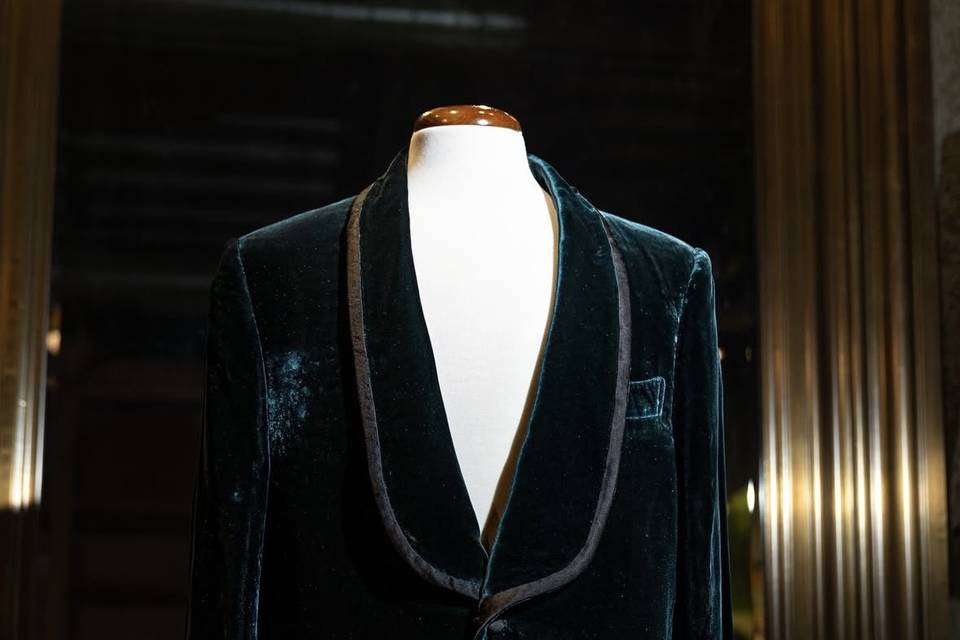 Crushed Green Velvet Silk Trim