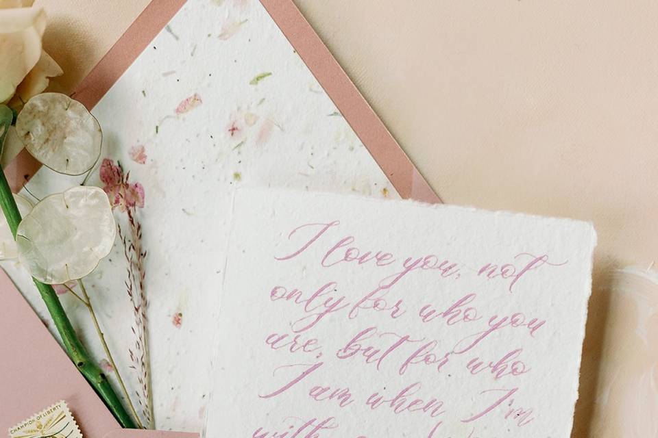 Calligraphy Vows with Envelope