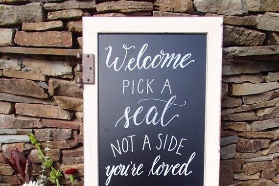 Welcome Chalkboard Sign