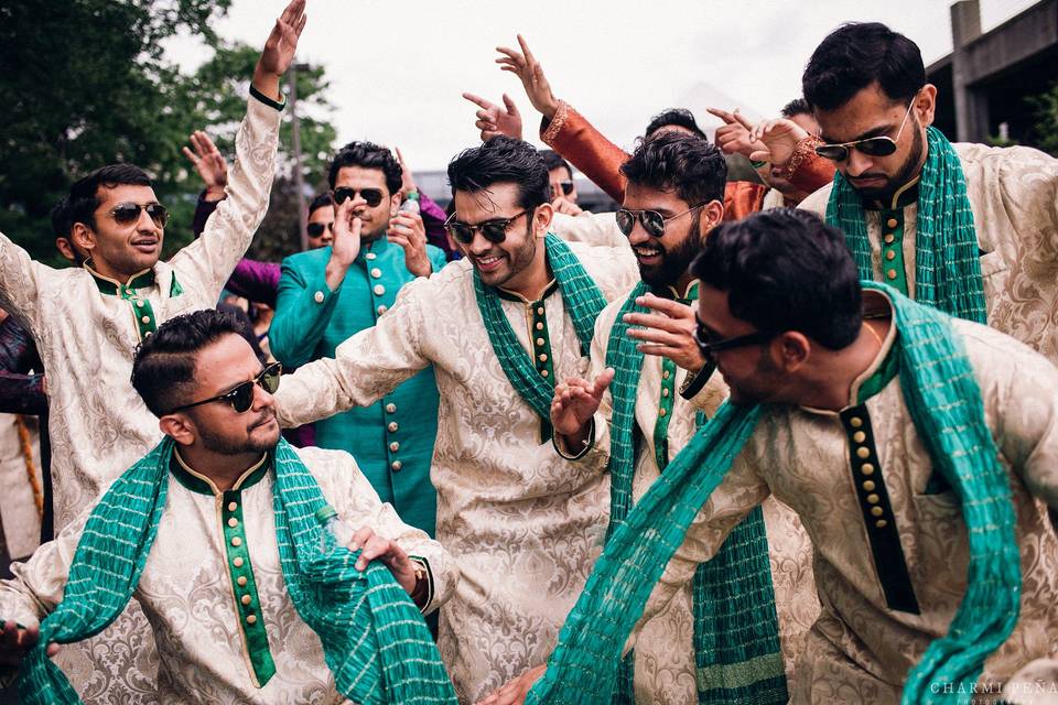 Groomsmen during Baraat