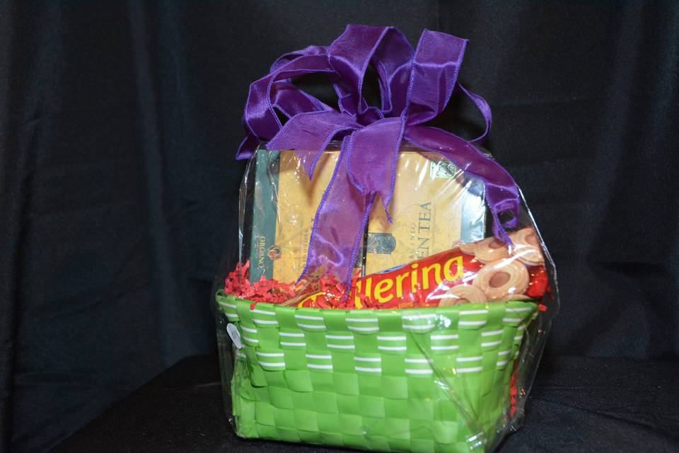 Gift Basket with two boxes of Organo Gold Green Tea
