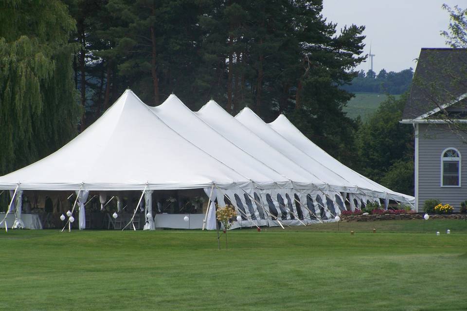 Exterior of reception tent