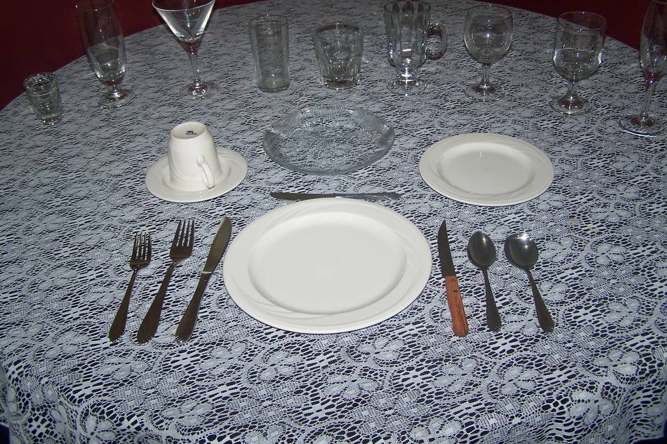 Table setting and glassware