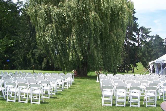 Outdoor wedding setup