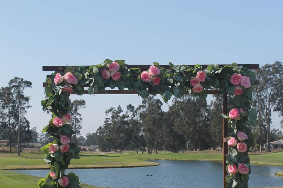 Outdoor wedding setup