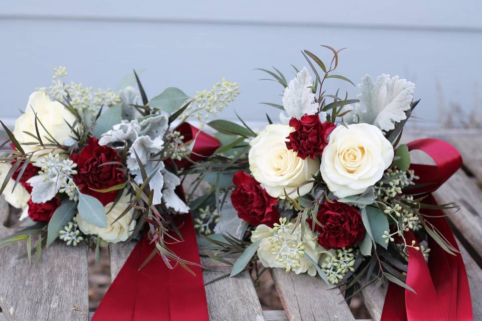 Red and white roses