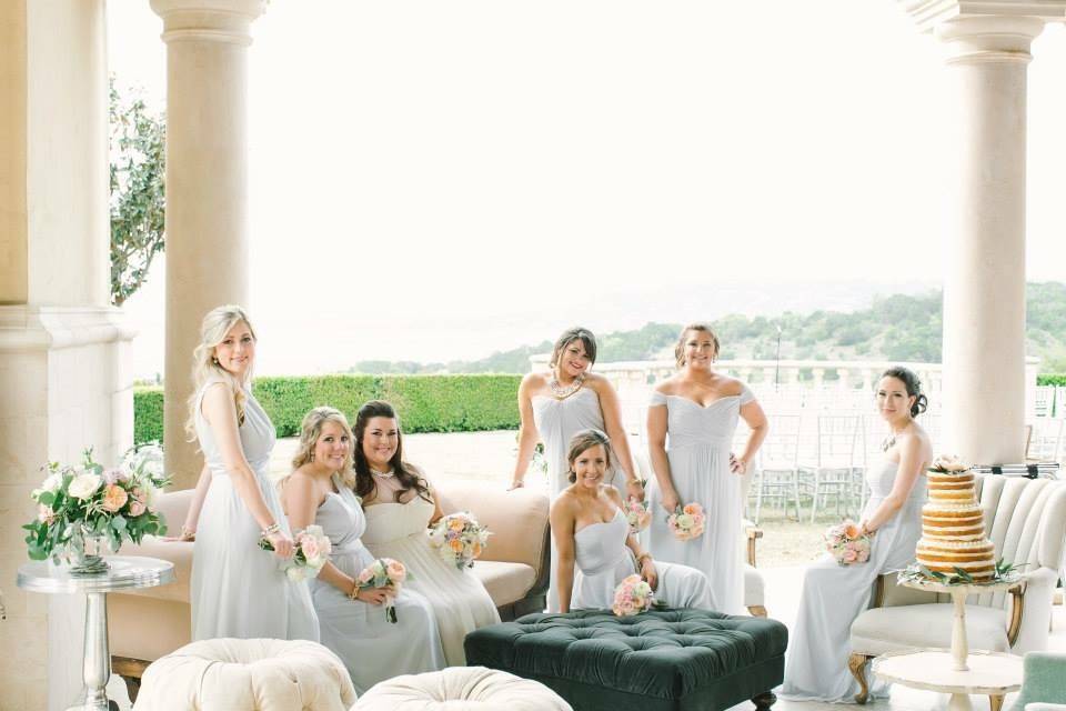 Bride and bridesmaids