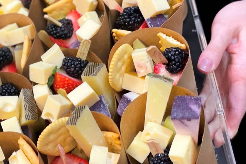 Cheese and Fruit Cones