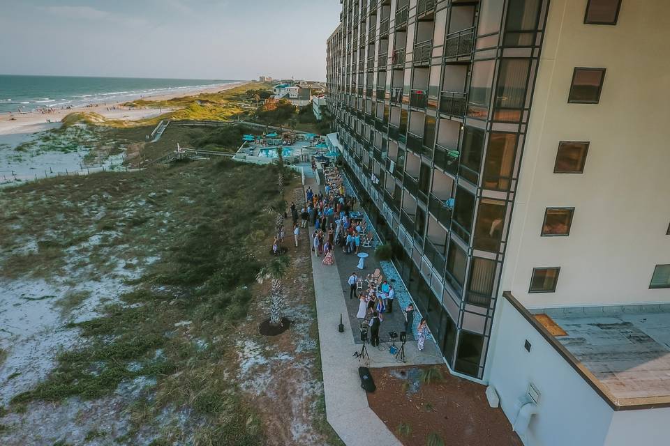 Aerial view of patio