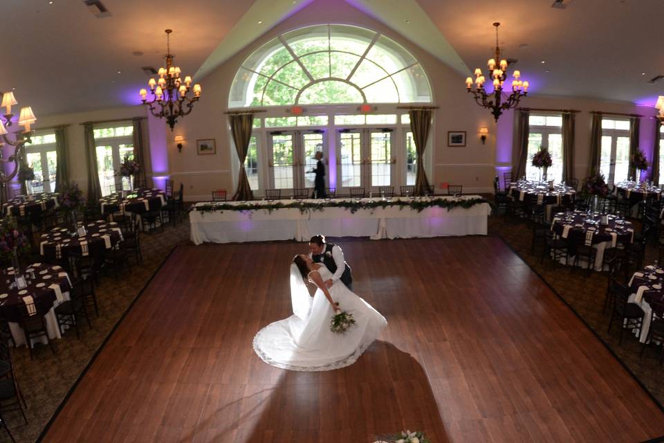 Couple dancing in ballroom - Russell's Photography Studio