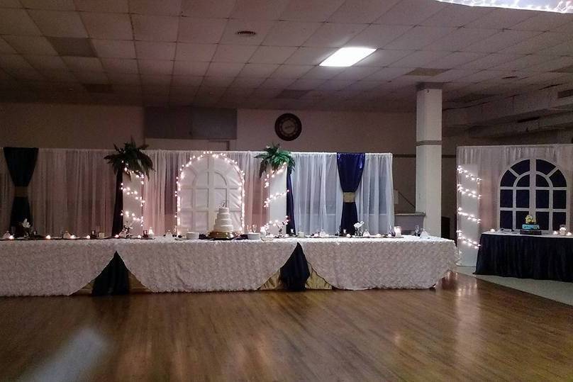 This was the bride & grooms table and our setup area, it's not our passion to be in your pictures.  It's your day, we like to keep it that way, but make it better...