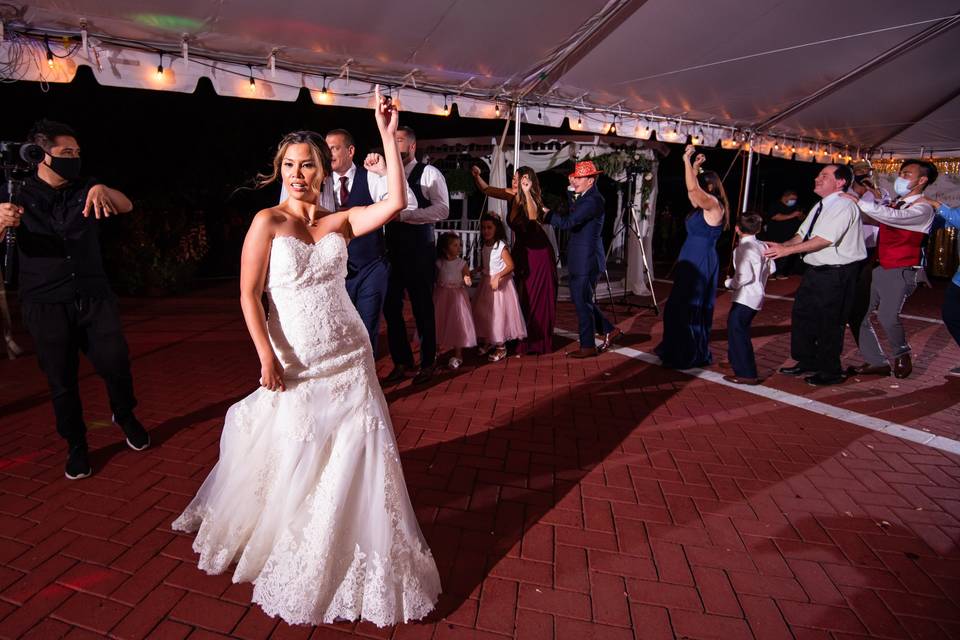 Bride leading the party