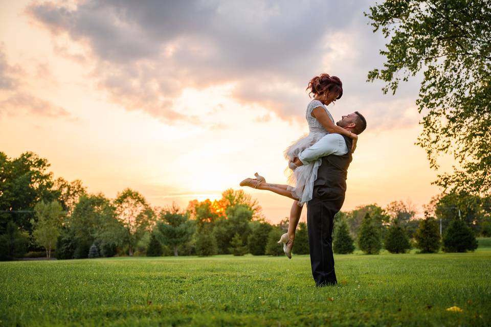 Dancing at sunset