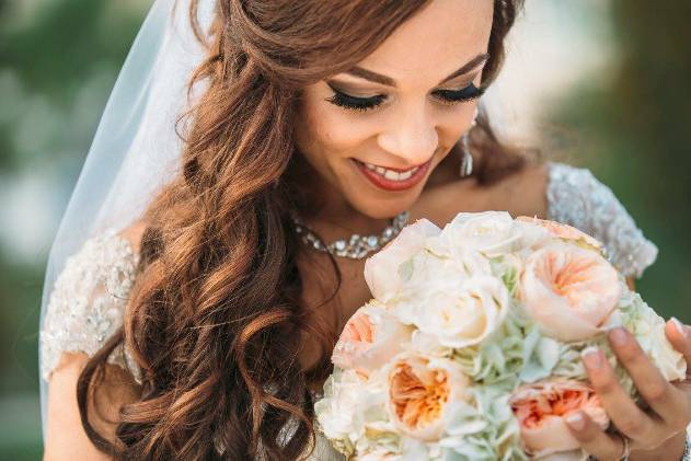 Bride's stunning hair and makeup