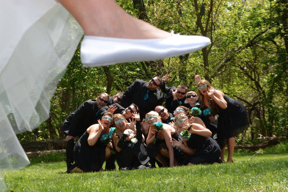 Bridesmaids and groomsmen