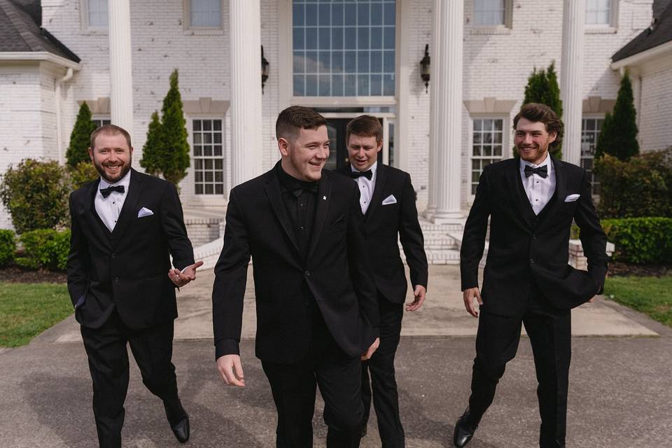 Black and White Suit Wedding