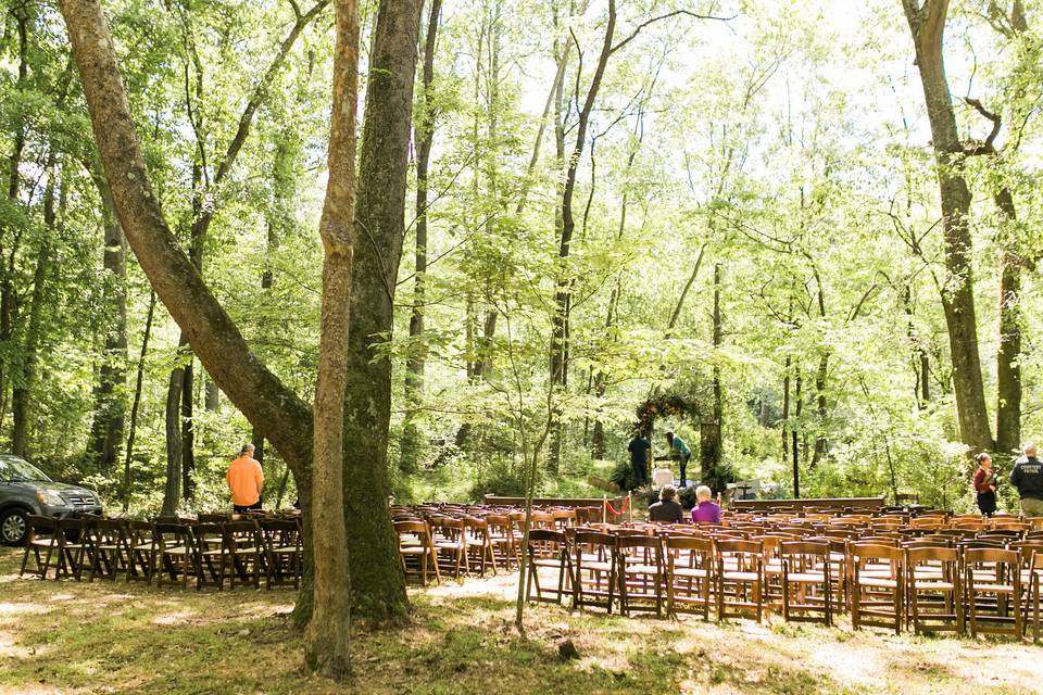 Outdoor wedding setup