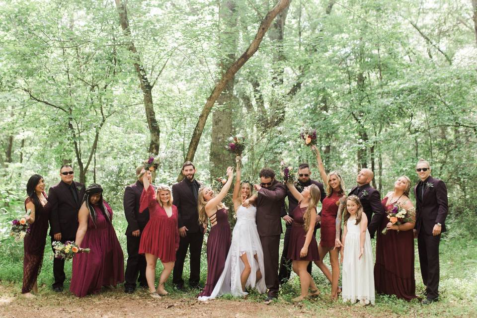 Joyful wedding photo