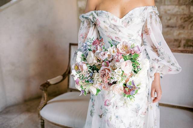 Floral wedding portrait