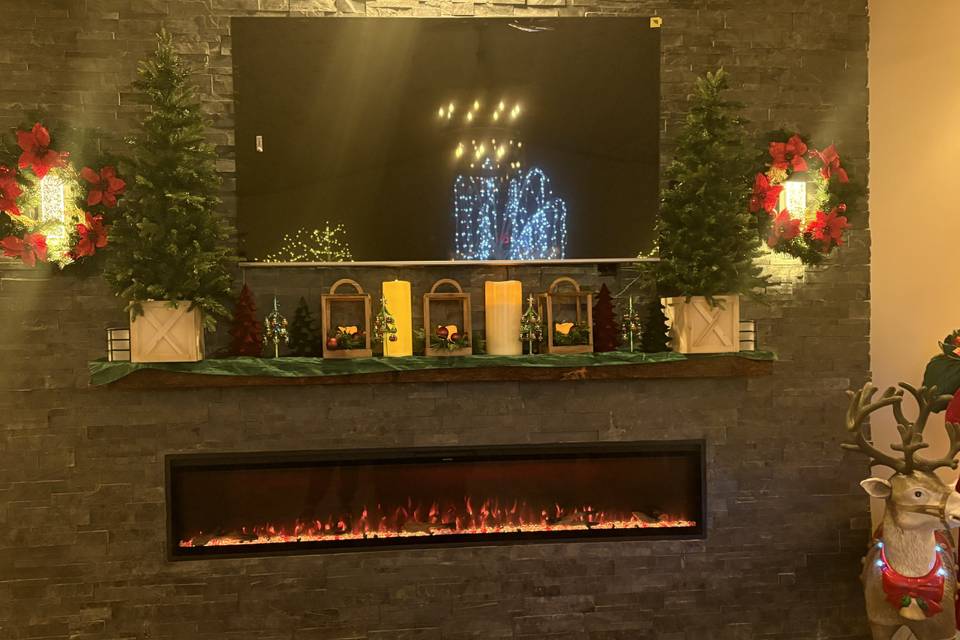 Cozy fireplace