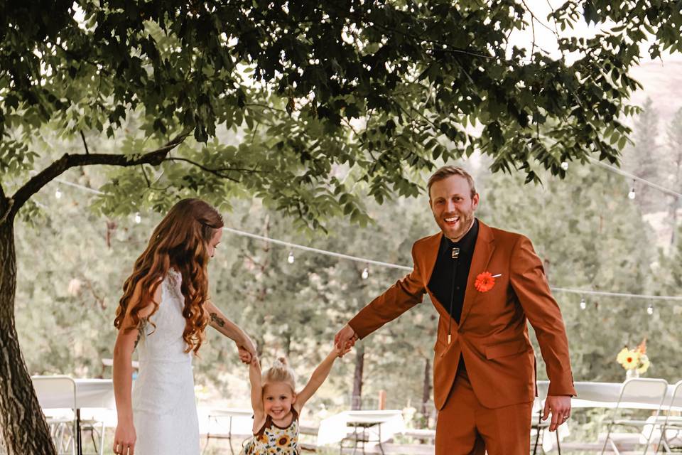Family moment after ceremony