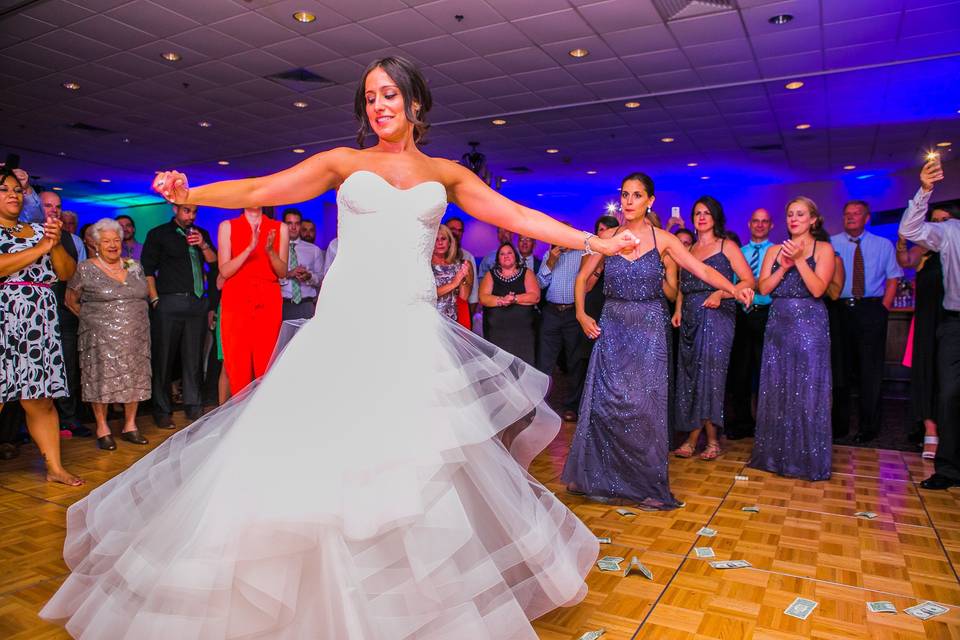 Bride dancing