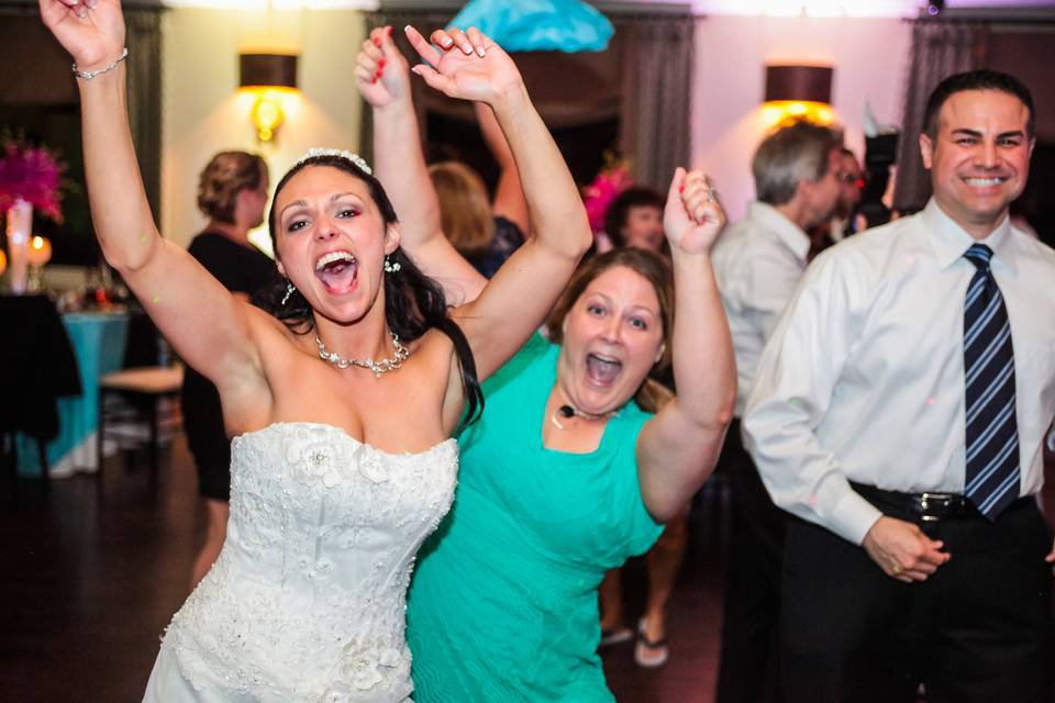 Bride dancing